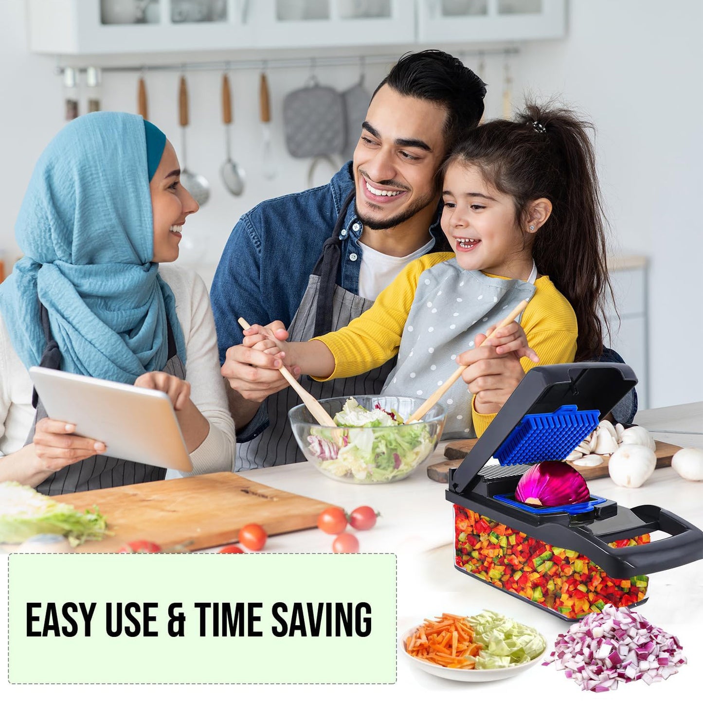 16in1 Vegetable Chopper, Fruit And Vegetable Slicer, Onion Cutter, Food Chopper With Container, Vegetable Cutter And Spiralizer Suitable For Onion Salads ,Essential Small Tools For Households